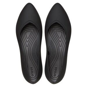 CROCS on the clock work pointed toe black flats